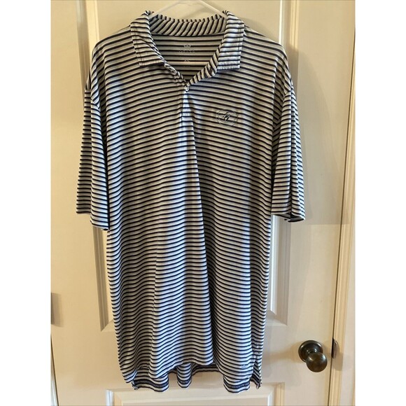 Peter Millar Seaside Wash XL Comfort Striped Golf Polo Shirt Blue White Men’s - Picture 1 of 9